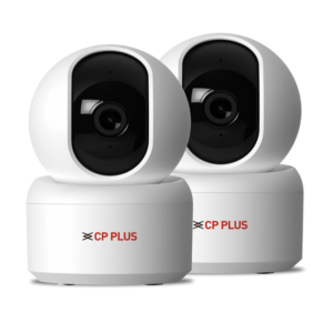CP PLUS 2MP Full HD Wi-Fi CCTV Camera for Home with Motion Tracking | Smart Detection Suite | Night Vision | Cloud Recording | View & Talk | Supports OK Google | CTC Cyber Secure | CP-E25Q (Pack of 2)