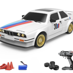 Rc Drift Remote Control Car 1:24 Scale, High-Speed, 4Wd, Led Lights, Rechargeable Racing Car, Drifting Tires, 2.4Ghz, for Kids (B.M.W. RC Drift Car-White)